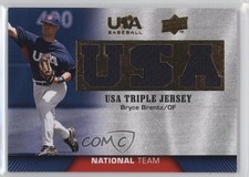 2009 USA Baseball Box Set Triple Jersey National Team Bryce Brentz #TJNT-BB 0v1