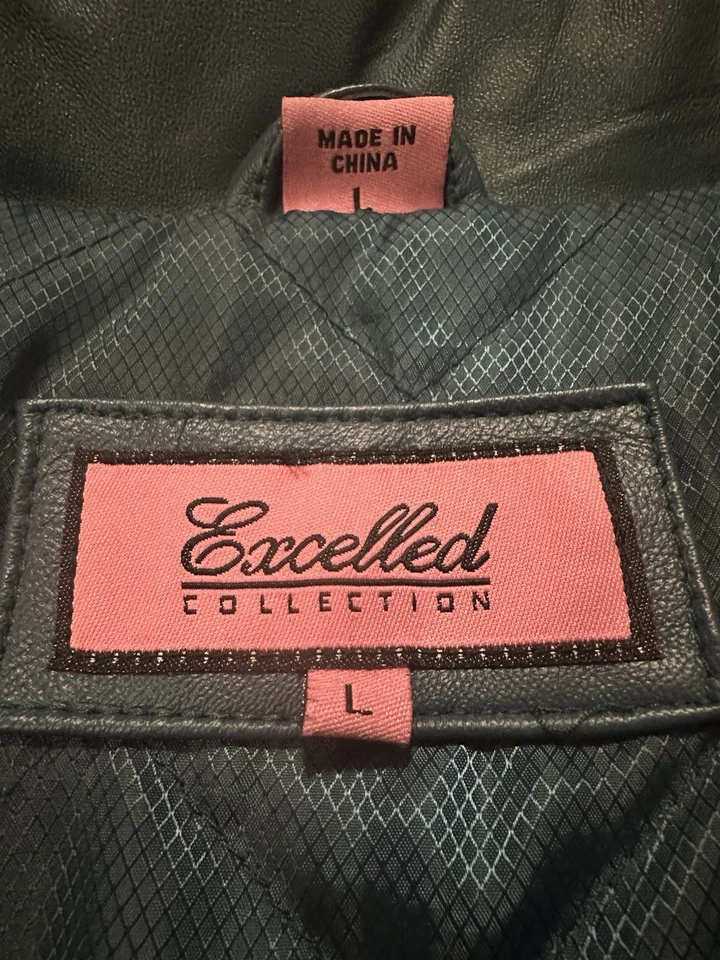 Excelled Lightweight Blue Leather Jacket Women’s Size Large Excellent Condition - Image 3 of 4