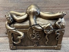 Scatola portagioie in resina scrigno del tesoro di polpo 5" x 4"