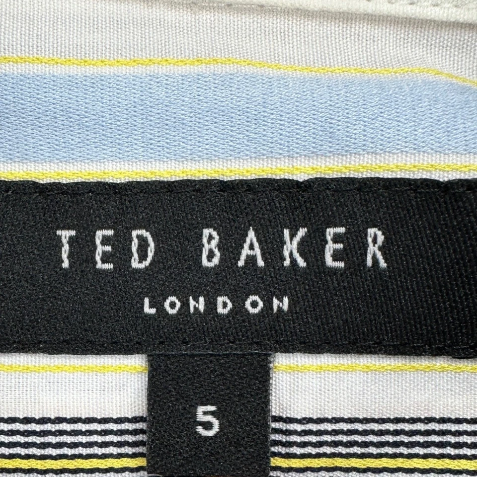 Camisa social masculina Ted Baker London com botões 5 várias listras punho francês algodão NOVA - Imagem 4 de 4