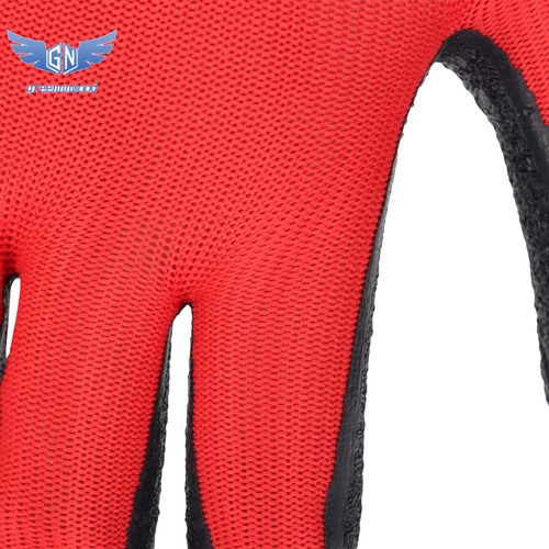 12 Paar Pack Crinkle Latex Gummi handbeschichtet Sicherheit Arbeitshandschuhe (Größe L) - Bild 11 von 12