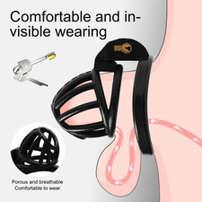 Breathable Male Resin Chastity Cage Latch Lock Cage with 4Size Rings Device Male