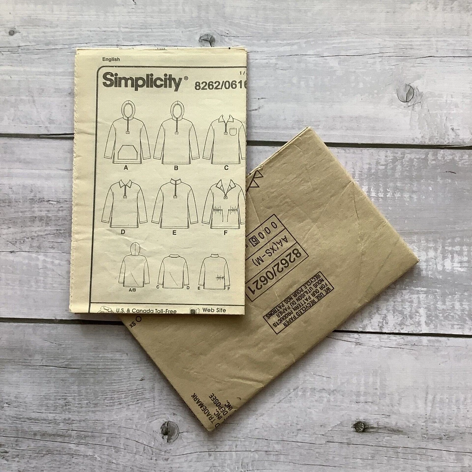 Simplicity 8262 Sewing Pattern 1/4 Zip Pullover Jacket Unisex Adult XS-M UNCUT - Image 3 of 4