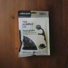 The Humble Co. Charcoal-Infused Floss Picks, Mint Flavor, Plant-Based, 150 Pcs