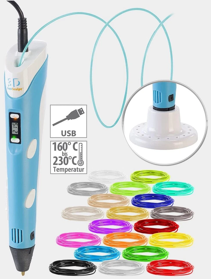 DIY Kinder 3D Rosa Stifte Set 3D Druckstift 20Farben PLA Filament 3D Pen - Bild 2 von 4