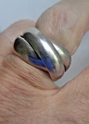 Silver Wedding Ring  Russian Style  Vintage  Sterling  hallmark  1997  size T