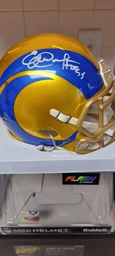 Los Angeles Rams Eric Dickerson Signed Flash Mini Helmet W/HOF 99 BAS COA