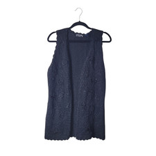 Honors Women's Size Small Vintage Crochet Knit Sleeveless Vest