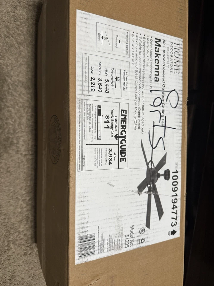 Home Decorators Makenna 52 in. Fan 1009194773 REPLACMENT PART "6X Fan Blades NEW - Image 3 of 3