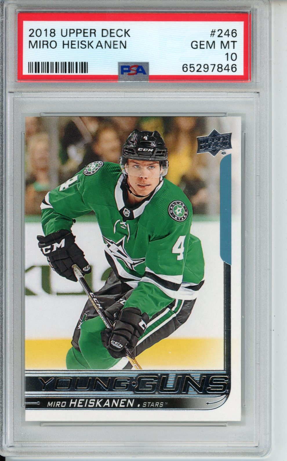 2018-19 Upper Deck Miro Heiskanen YOUNG GUNS #246 Rookie PSA 10