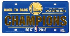 Golden State Warriors 2018 Champions Premium Laser Cut Tag License Plate, Back t