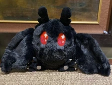 Squishable Soho NYC Mini Baby Mothman 10"X19”black fluffy Plush toy magnet wings