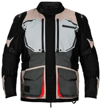 Tourmaster The Trek Mens Adventure Touring Motorcycle Jacket Sand/Gray MD