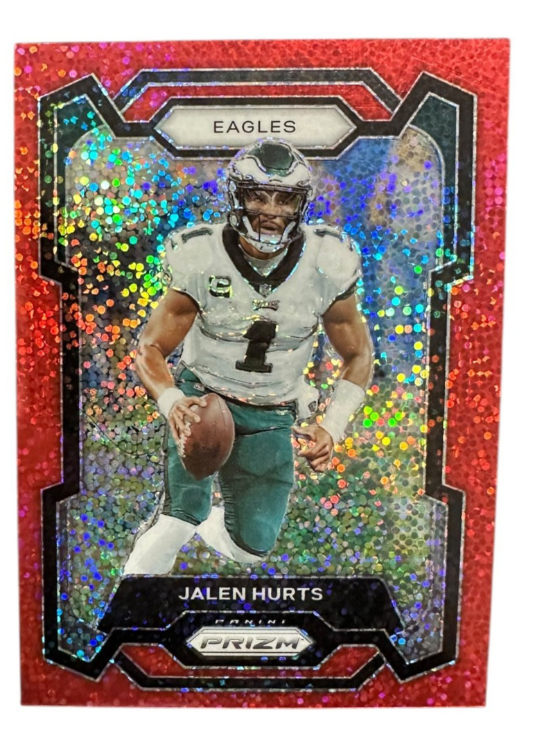 Jalen Hurts 2023 Prizm Red Sparkle SP #244 Eagles Super Bowl MVP RARE