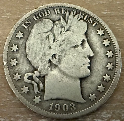1903-O BARBER SILVER HALF DOLLAR ~ VG as pictured