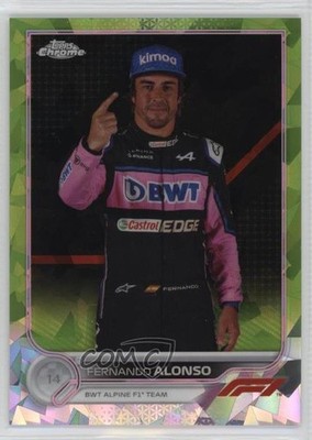 2022 Chrome Sapphire Formula 1 Chartreuse Refractor 145/199 Fernando Alonso 13c1