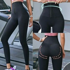 Womens Slimming Leggings High Waist Tummy Slim Trainer Body Shaper Thigh Cincher