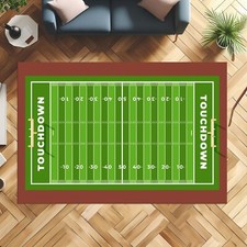 American Football Rug, Soccer Field Rug, Custom Team Logo Rug, Washable Rug