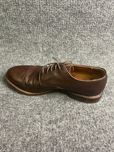 J Crew "Ludlow" Mens Brown Leather Benchmade Captoe Derbys US 9 D GUC - Picture 8 of 10