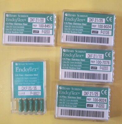 Henry Schein 26 pcs plungers k files DKF 21 assorted mix Endoflex fillers lot 