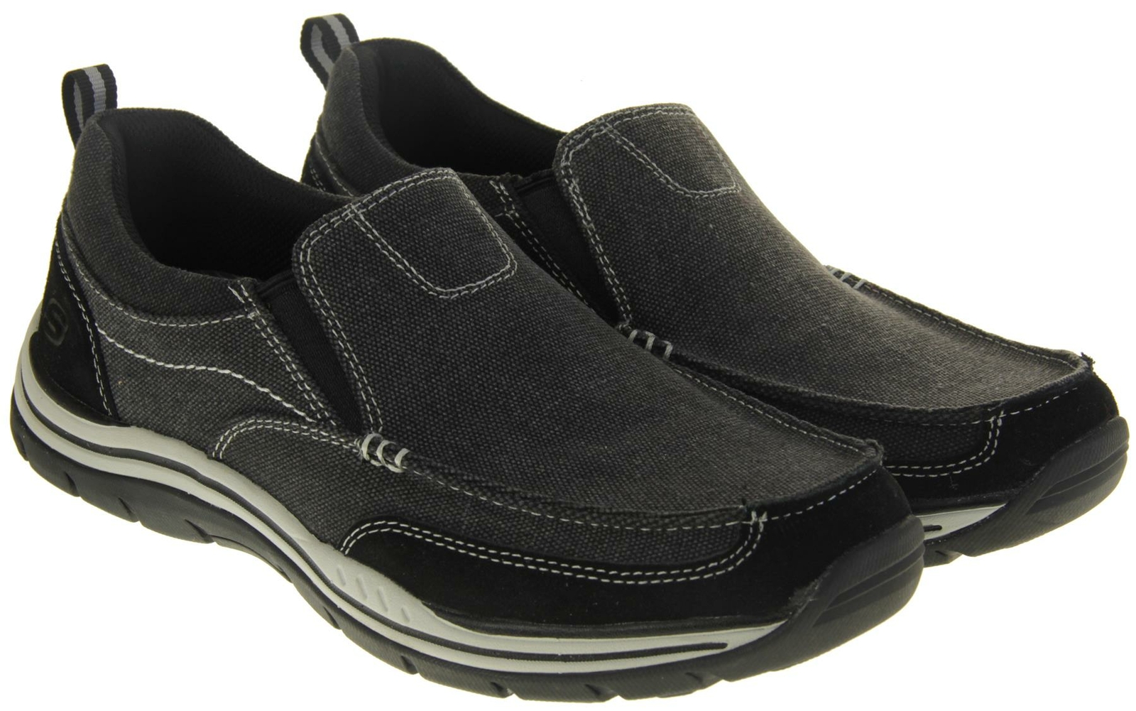 Mens SKECHERS Wide Fit Memory Foam Slip On Casual Trainers Size UK 5.5