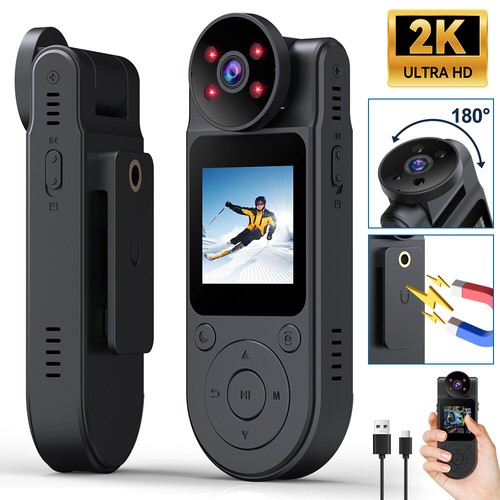 10 Hour 1536P Camcorder Mini Police Body Camera HD 180° Video DVR IR Night Cam