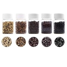 US Silicone Lined Micro Rings Crimp Beads for Feather Hair I Tip Extension LOOP