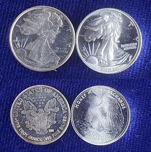 Walking Liberty Silver Eagle 2 x 1/10 Troy Oz .999 Fine Silver Round 242087