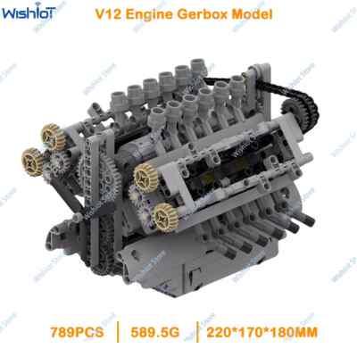 MOC V12 Engine Gearbox Model Creative Building Blocks Power Functions Technical