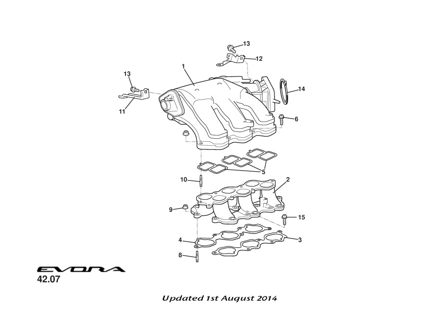 Lotus Evora intake manifold TANK ASM INTAKE AIR SURGE Part Number: A132E6319S
