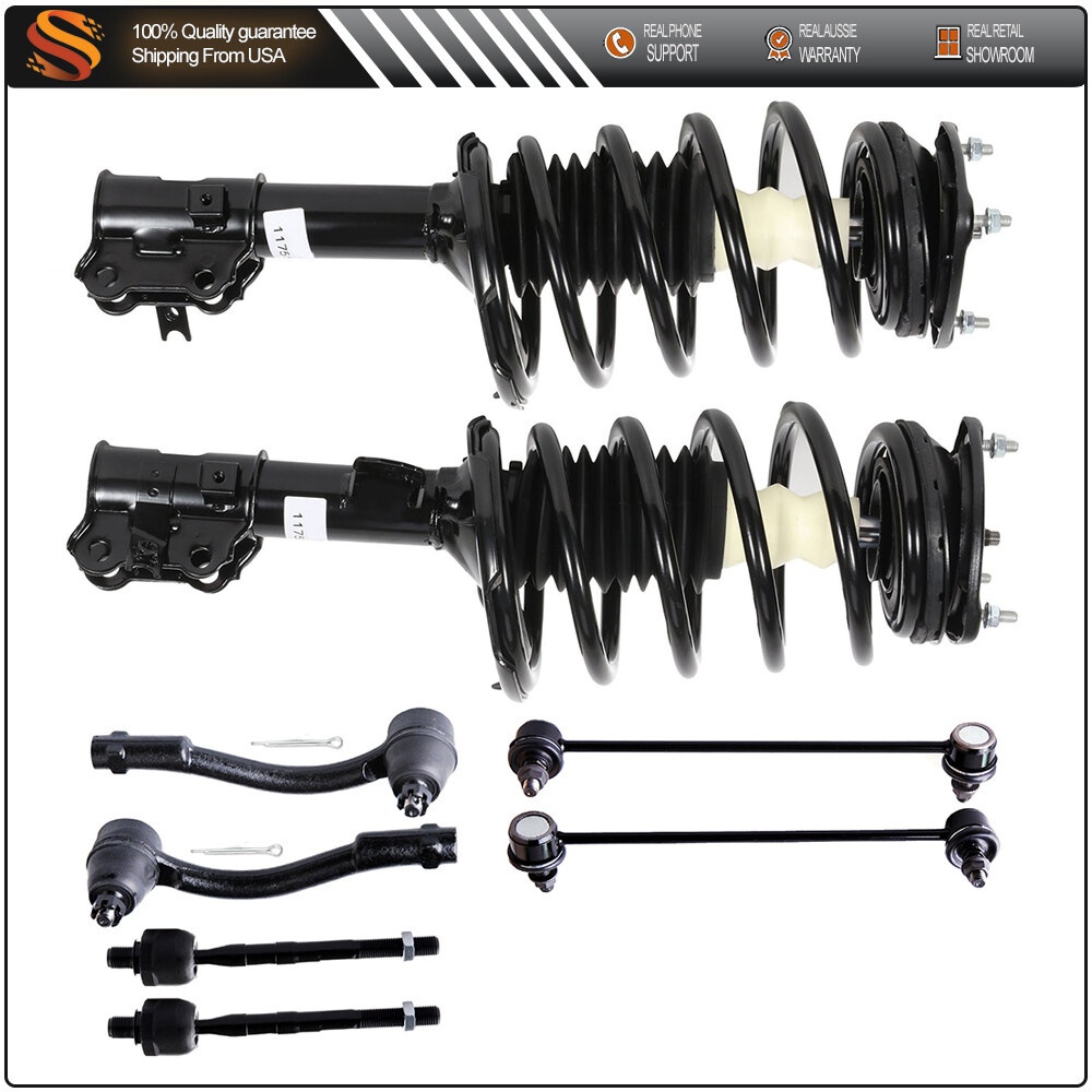 2007-2011 Hyundai Accent FWD Front Strut Sway Bar Tie Rod Suspension Kit
