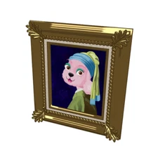 Webkinz Classic Very rare item! The Poodle with the Pearl Earring Painting! Item