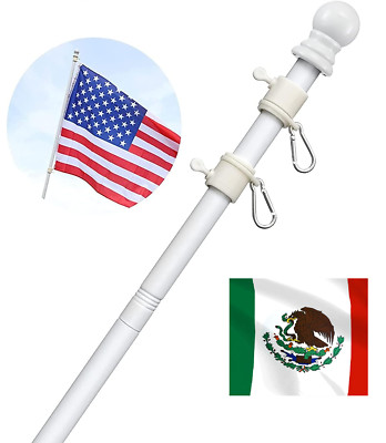 Hold by Hand campaign event Flag 6' Long white pole rod for flag size 3' 4' 5'