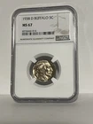 Buffalo Nickel: 1938 D.  BU!  NGC MS 67