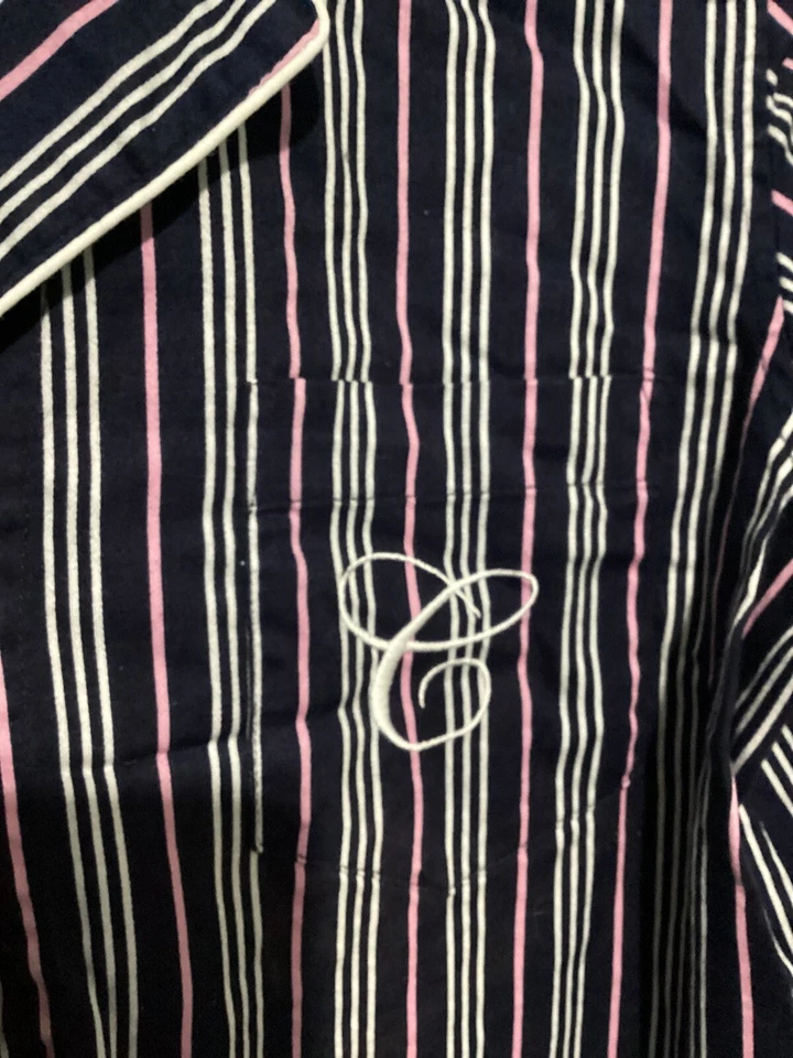 Camisa/vestido de noche Chaps XL a rayas 100 % algodón defecto para mujer Foto 3 de 4