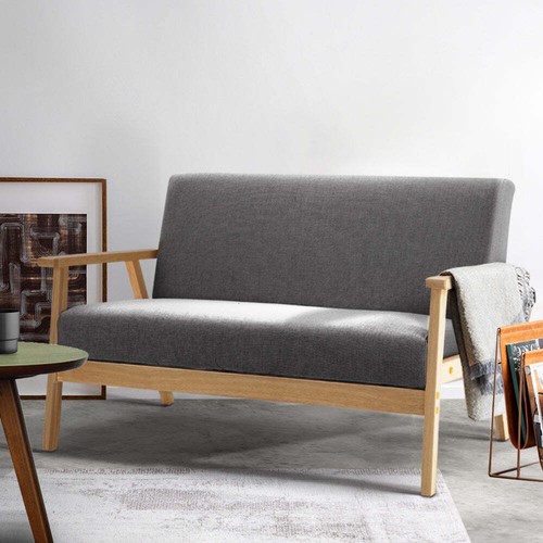 NNEDSZ 2 Seater Fabric Sofa Chair - Grey - Picture 8 of 8