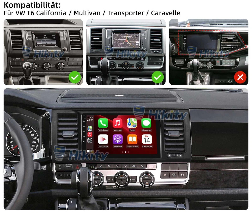 Für VW T6 Transporter Multivan Android 15 Autoradio Apple Carplay GPS Navi DAB+ - Bild 2 von 4