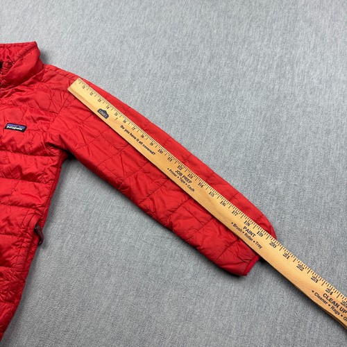 Patagonia Jacket Youth Kids Medium 10 Red Full Zip Nano Puff Brick Quilt 68001 - Picture 17 of 19