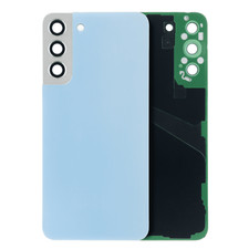 Back Cover Glass W/ Camera Lens For Samsung Galaxy S22 Plus 5G No Logo Sky Blue