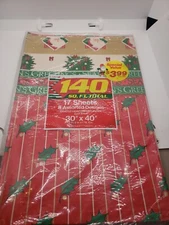 Vintage Cleo Christmas Wrapping Paper 140 Sq Ft Flat Gift Wrap 8 Sheets
