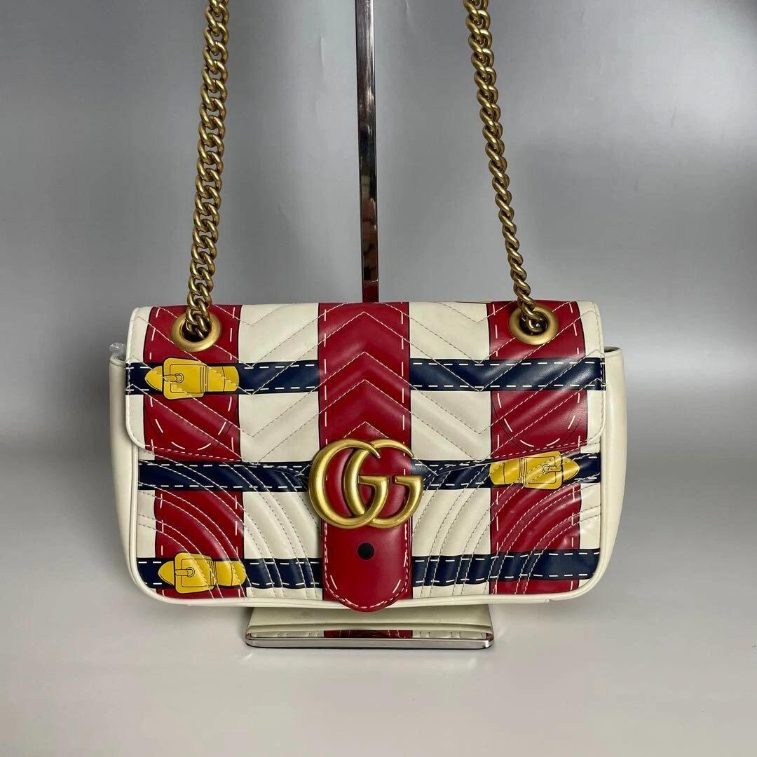 Sac bandoulière chaîne motif ceinture Gucci GG Marmont 443497.498879 2411M