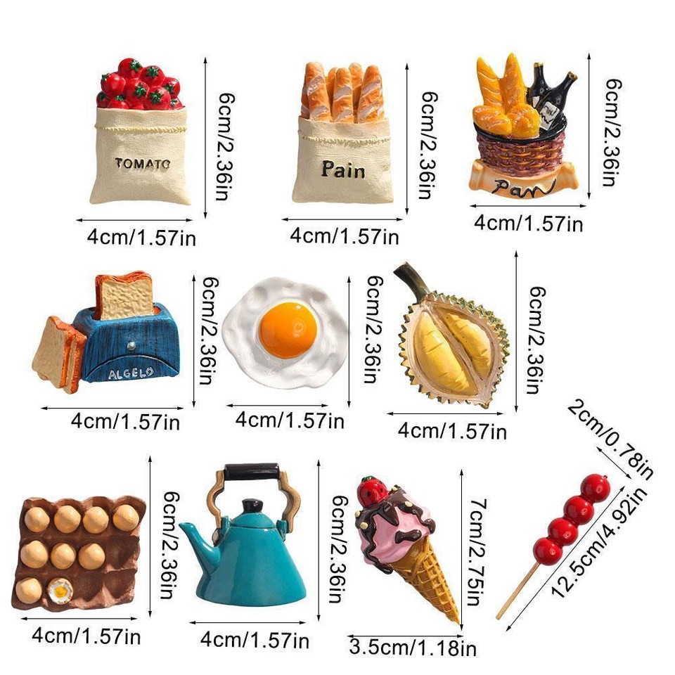 3D Refrigerator Sticker Decoration Simulation Food