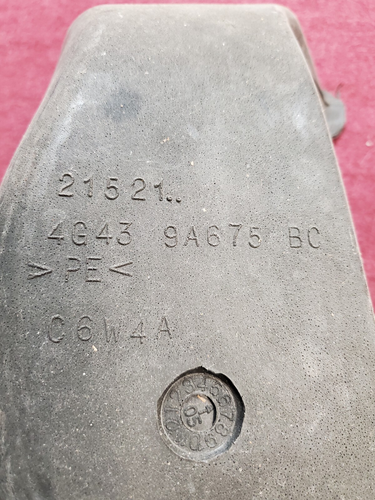 ASTON MARTIN RIGHT AIR INTAKE TUBE PART # 4G43-9A675-BC OEM USED