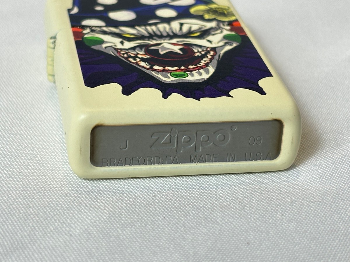 2009 Zippo Lighter EVIL CLOWN Painted Lighter Bradford Pa USA