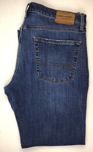 Lucky Brand Mens Blue Denim Jeans 221 Straight Fit / Leg 36x30 Used Distressed - Picture 12 of 12