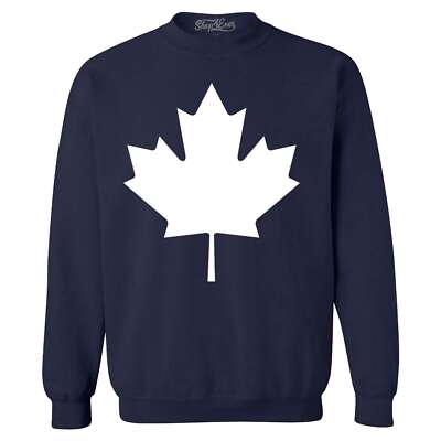 Canada White Maple Leaf Crewneck Canadian Sweatshirt