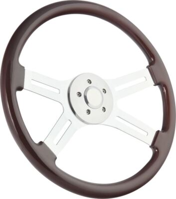 Steering Wheel & Hub Kit: 18'' Dual Classic Dark Wood (Kenworth Peterbilt)