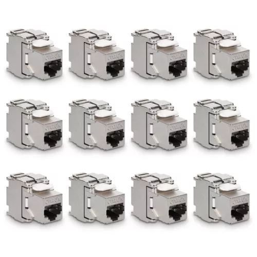 12x module Keystone cat 6A blindé pour branchement câble RJ45