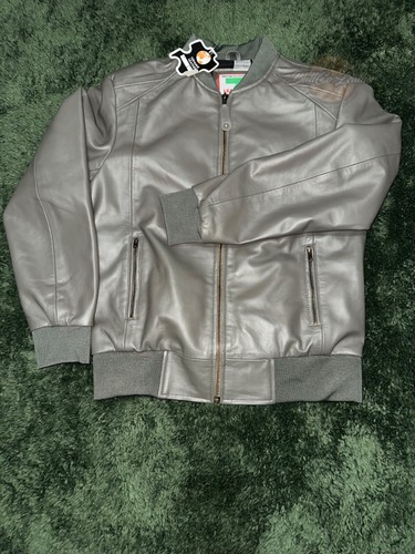 Da Uomo Moda Fatto a Mano Grigio Giubbotto di Pelle – Morbido Originale Pecora - Picture 7 of 7