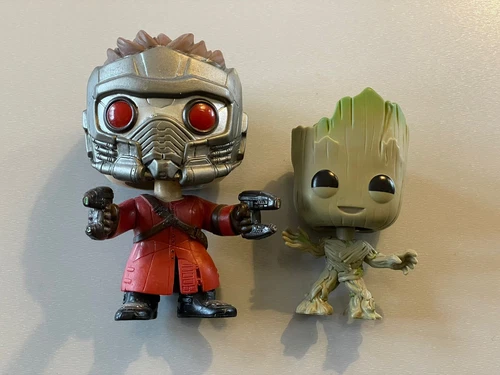Funko Pop! Vinyl: Marvel - Star-Lord #47 And Baby Groot #202 Loose OOB Set